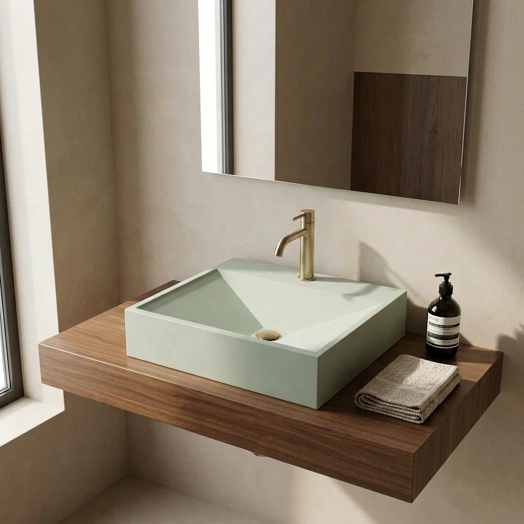 Bella Prism Vessel Faucet Ledge Sink - 20"