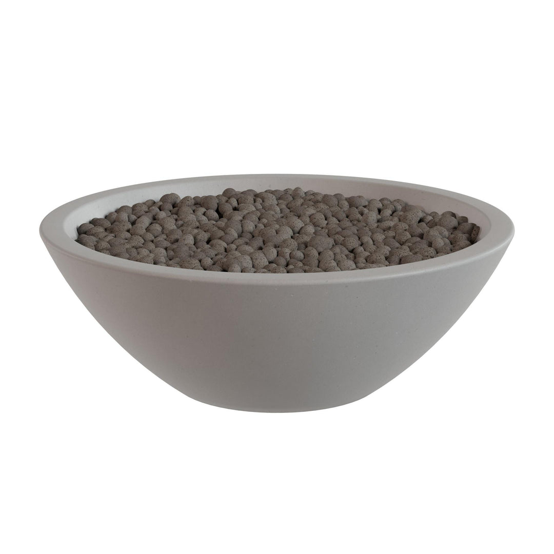 A white bowl filled with small, round objects, possibly beads or grains, is shown against a white background.