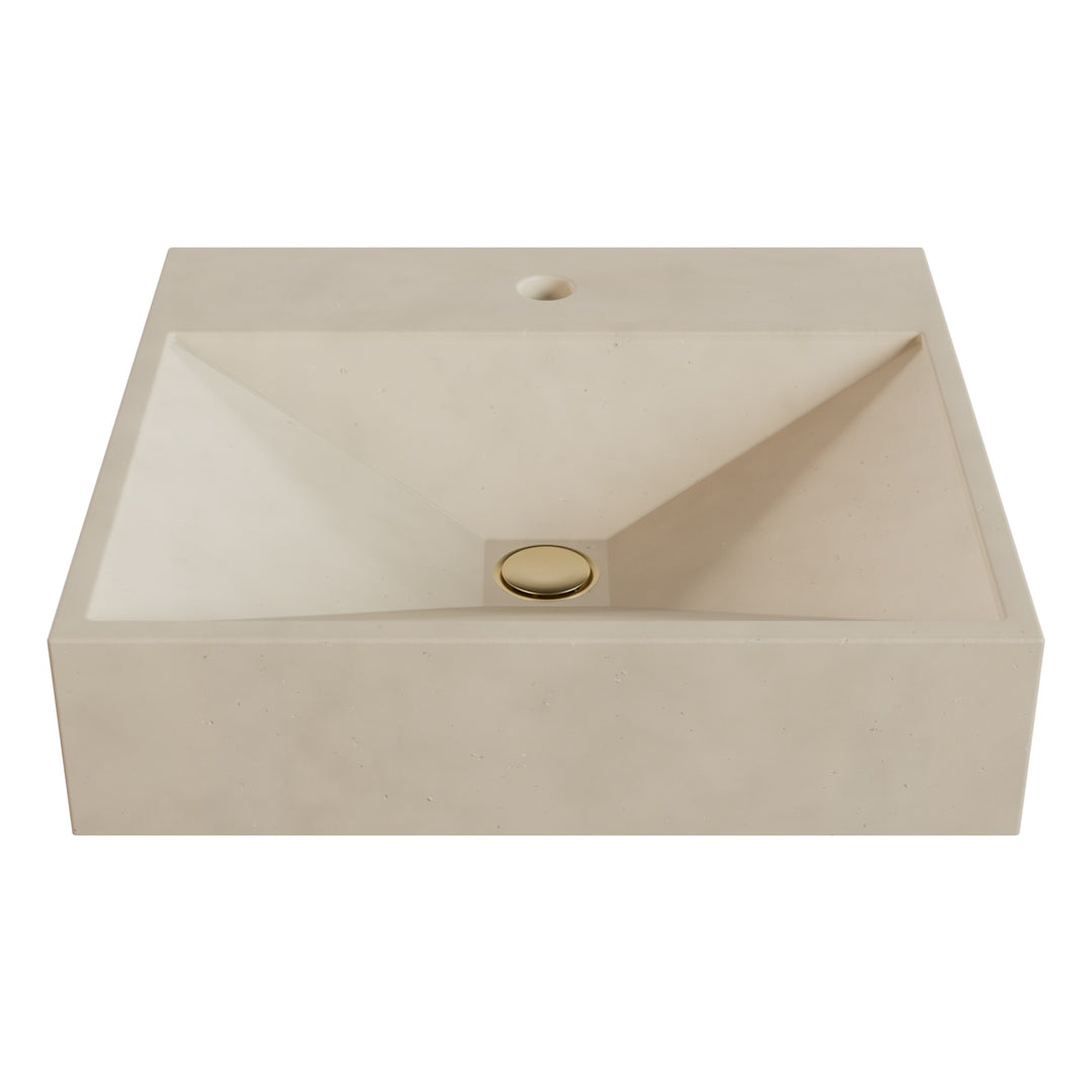 Bella Prism Vessel Faucet Ledge Sink - 20"