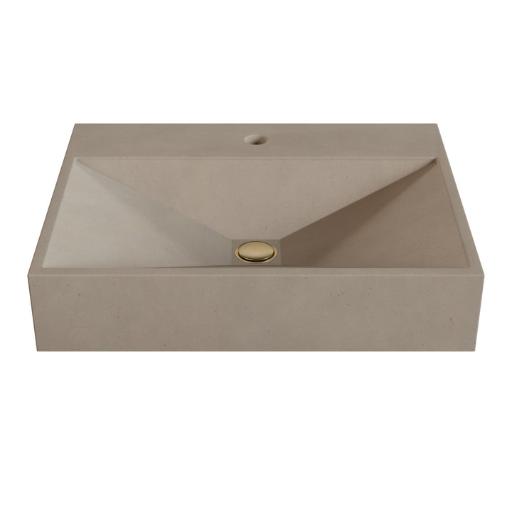 Bella Prism Vessel Faucet Ledge Sink - 24"