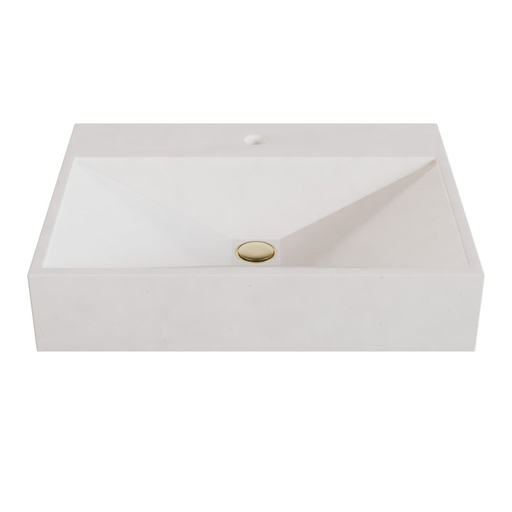 Bella Prism Vessel Faucet Ledge Sink - 24"