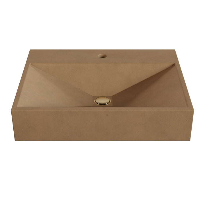 Bella Prism Vessel Faucet Ledge Sink - 24"