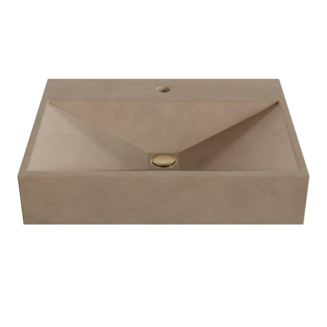 Bella Prism Vessel Faucet Ledge Sink - 24"