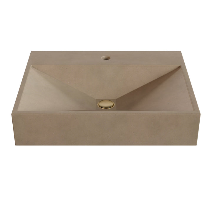 Bella Prism Vessel Faucet Ledge Sink - 24"