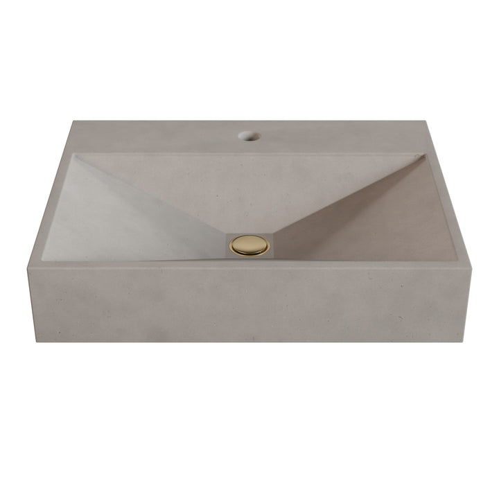 Bella Prism Vessel Faucet Ledge Sink - 24"