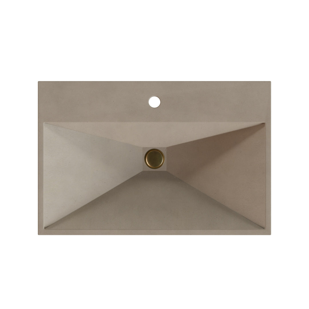 Bella Prism Vessel Faucet Ledge Sink - 28"