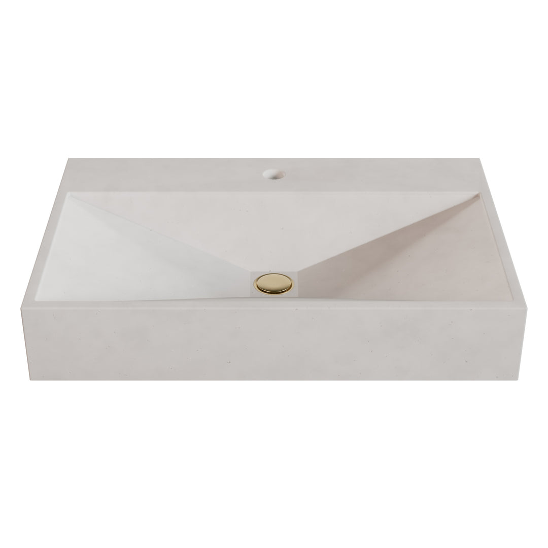 Bella Prism Vessel Faucet Ledge Sink - 28"