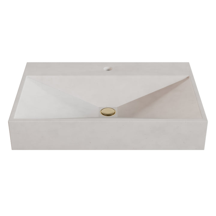 Bella Prism Vessel Faucet Ledge Sink - 28"