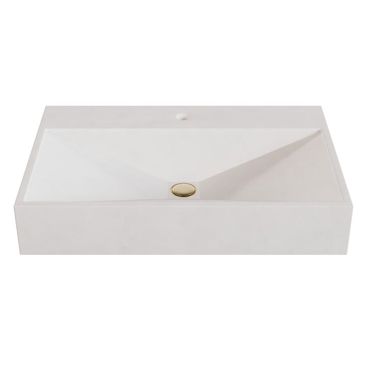 Bella Prism Vessel Faucet Ledge Sink - 28"