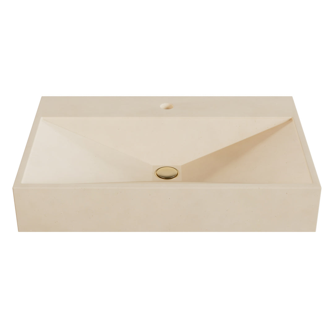 Bella Prism Vessel Faucet Ledge Sink - 28"