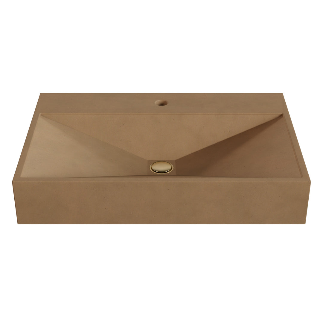 Bella Prism Vessel Faucet Ledge Sink - 28"