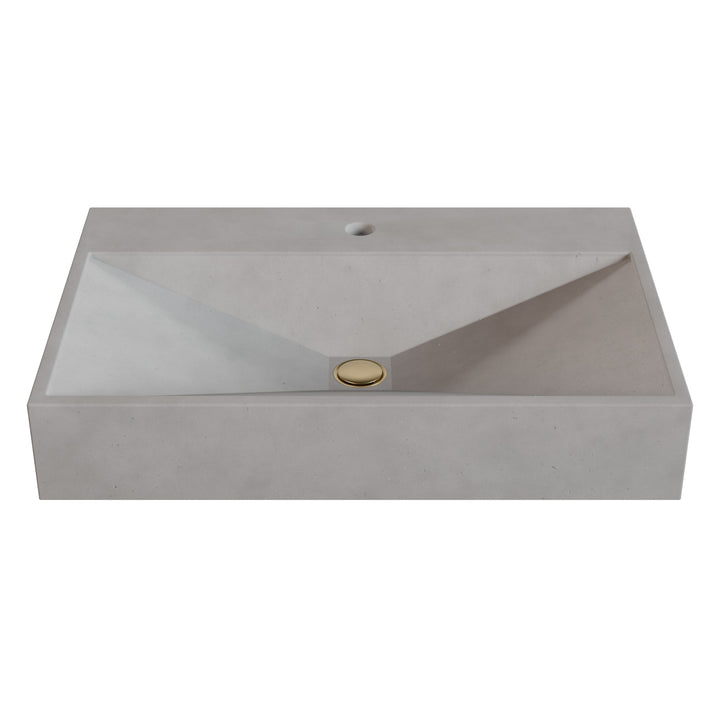 Bella Prism Vessel Faucet Ledge Sink - 28"