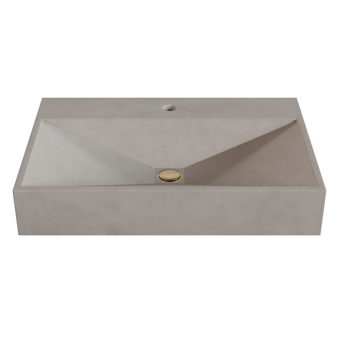 Bella Prism Vessel Faucet Ledge Sink - 28"