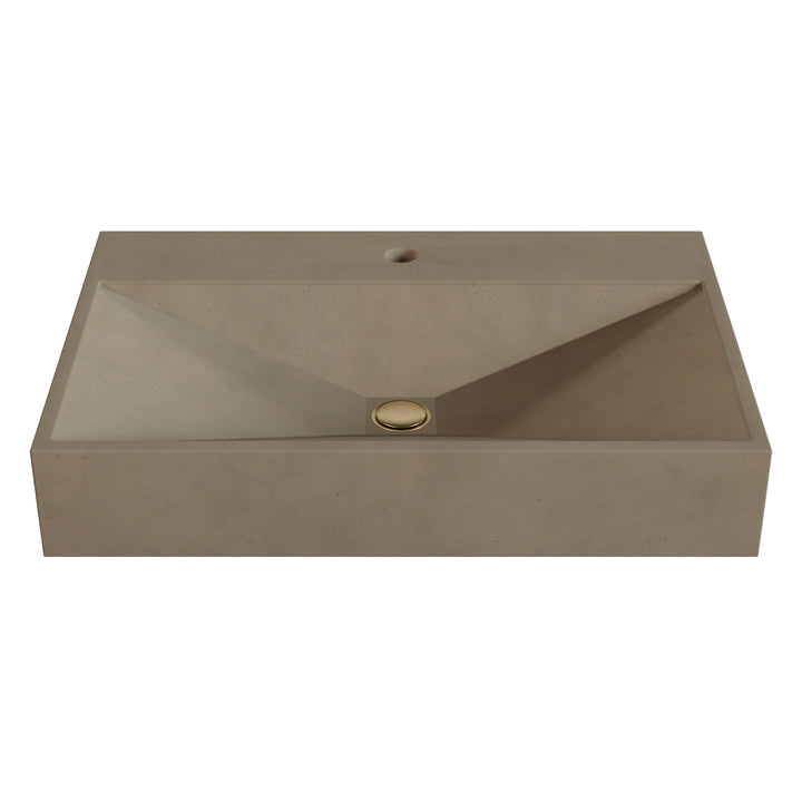 Bella Prism Vessel Faucet Ledge Sink - 28"