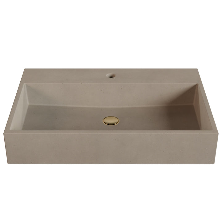 Genzo Trough Vessel Faucet Ledge Sink - 28"