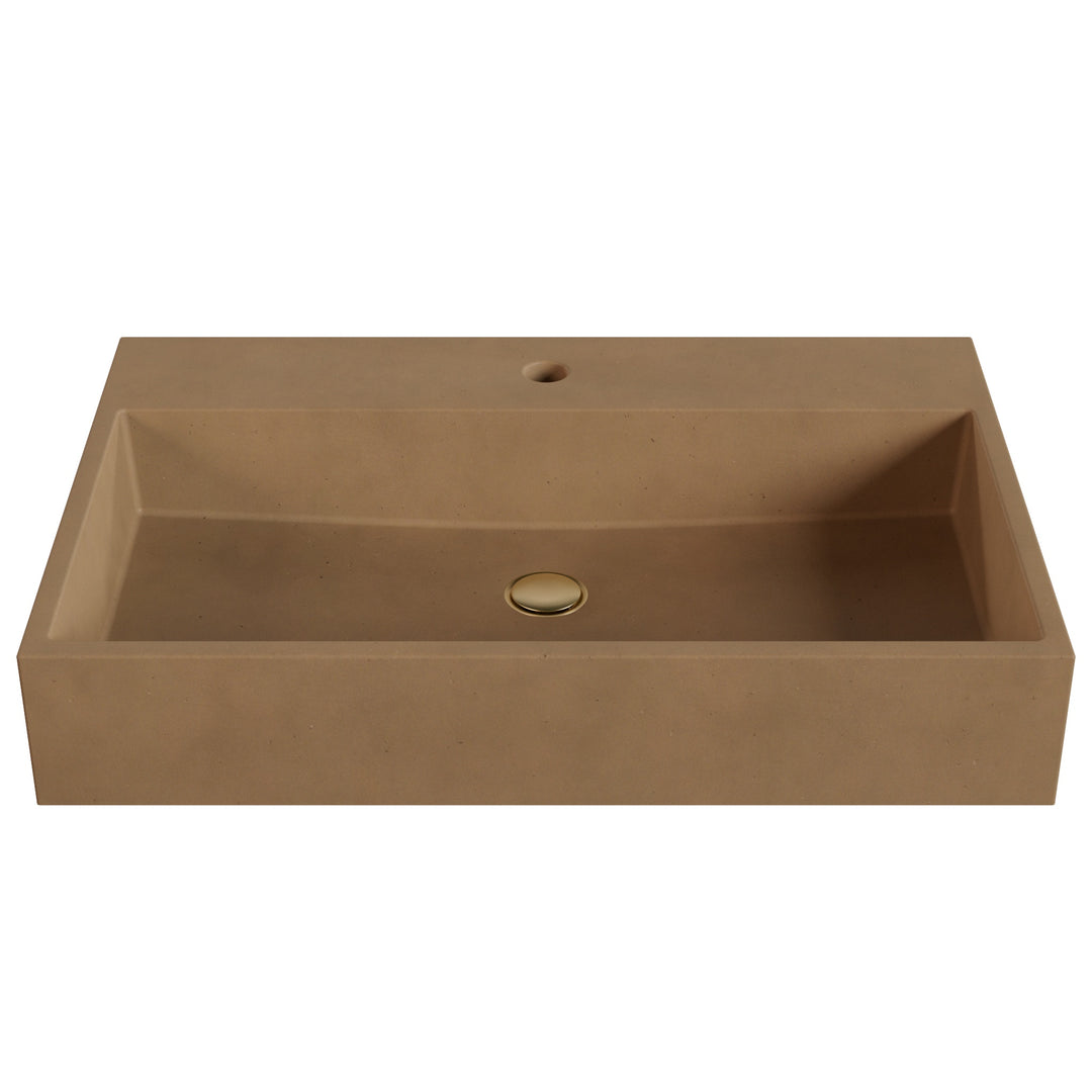 Genzo Trough Vessel Faucet Ledge Sink - 28"