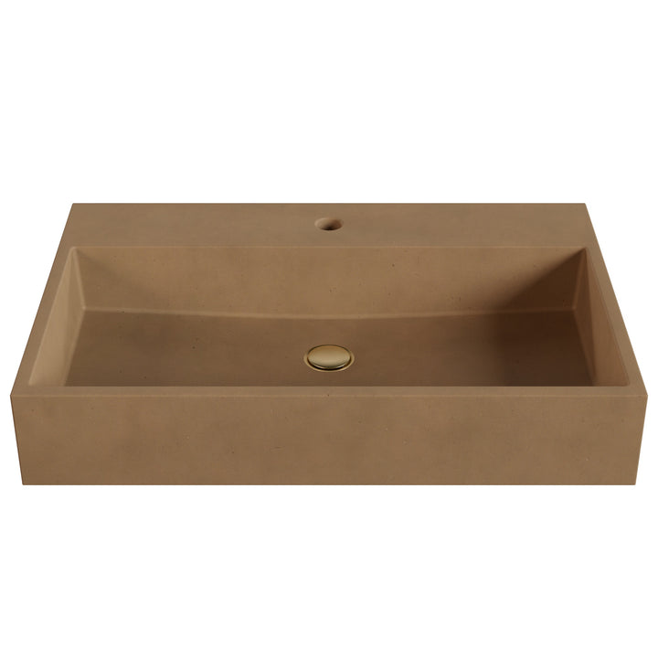 Genzo Trough Vessel Faucet Ledge Sink - 28"