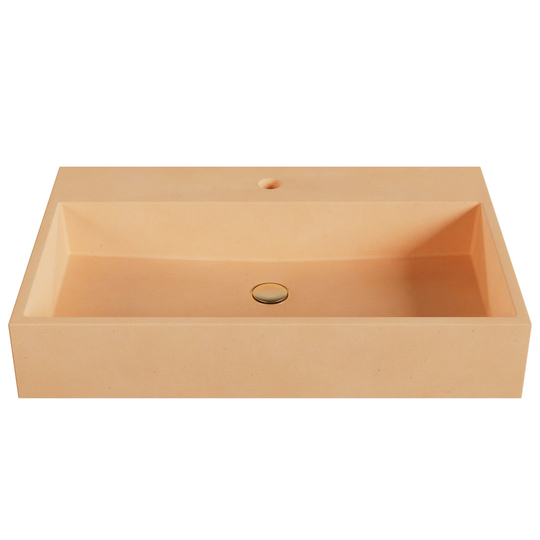 Genzo Trough Vessel Faucet Ledge Sink - 28"