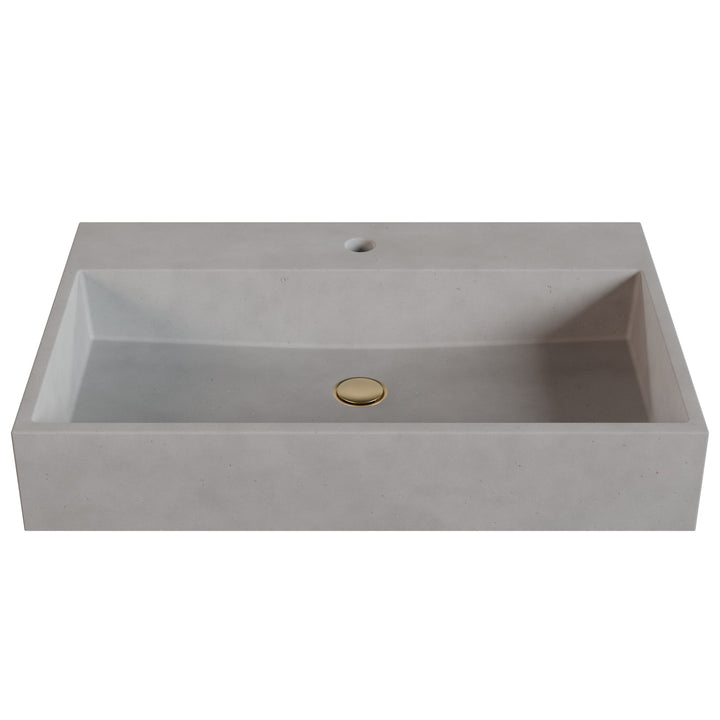 Genzo Trough Vessel Faucet Ledge Sink - 28"