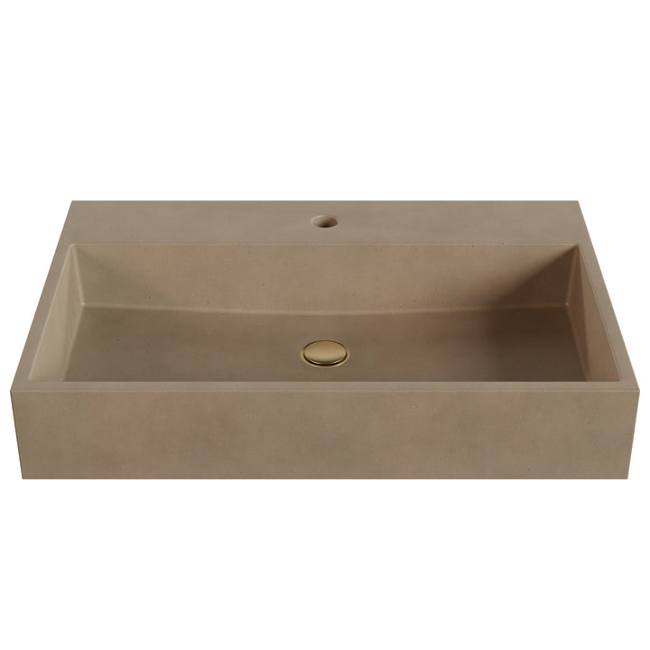 Genzo Trough Vessel Faucet Ledge Sink - 28"