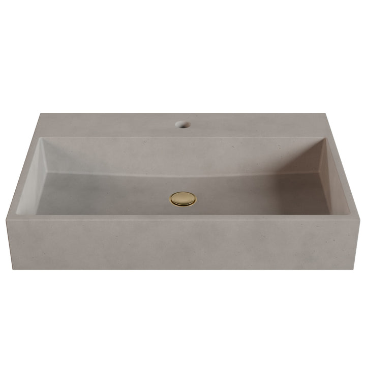 Genzo Trough Vessel Faucet Ledge Sink - 28"