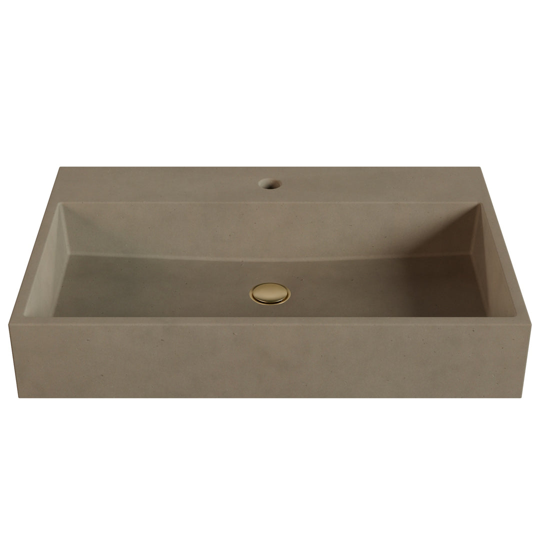 Genzo Trough Vessel Faucet Ledge Sink - 28"