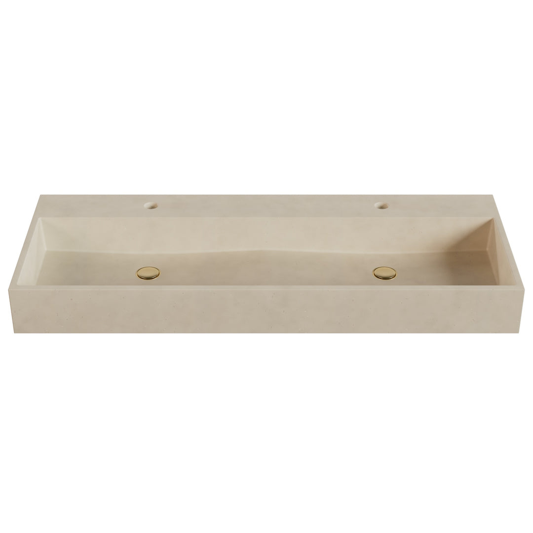 Genzo Trough Vessel Faucet Ledge Sink - 48"