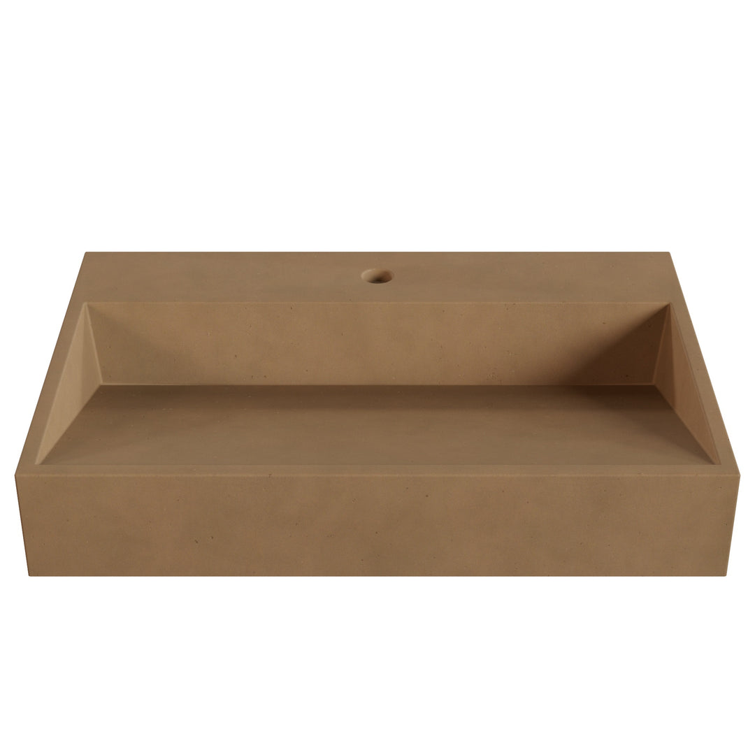 Hanzo Ramp Vessel Faucet Ledge Sink - 28"