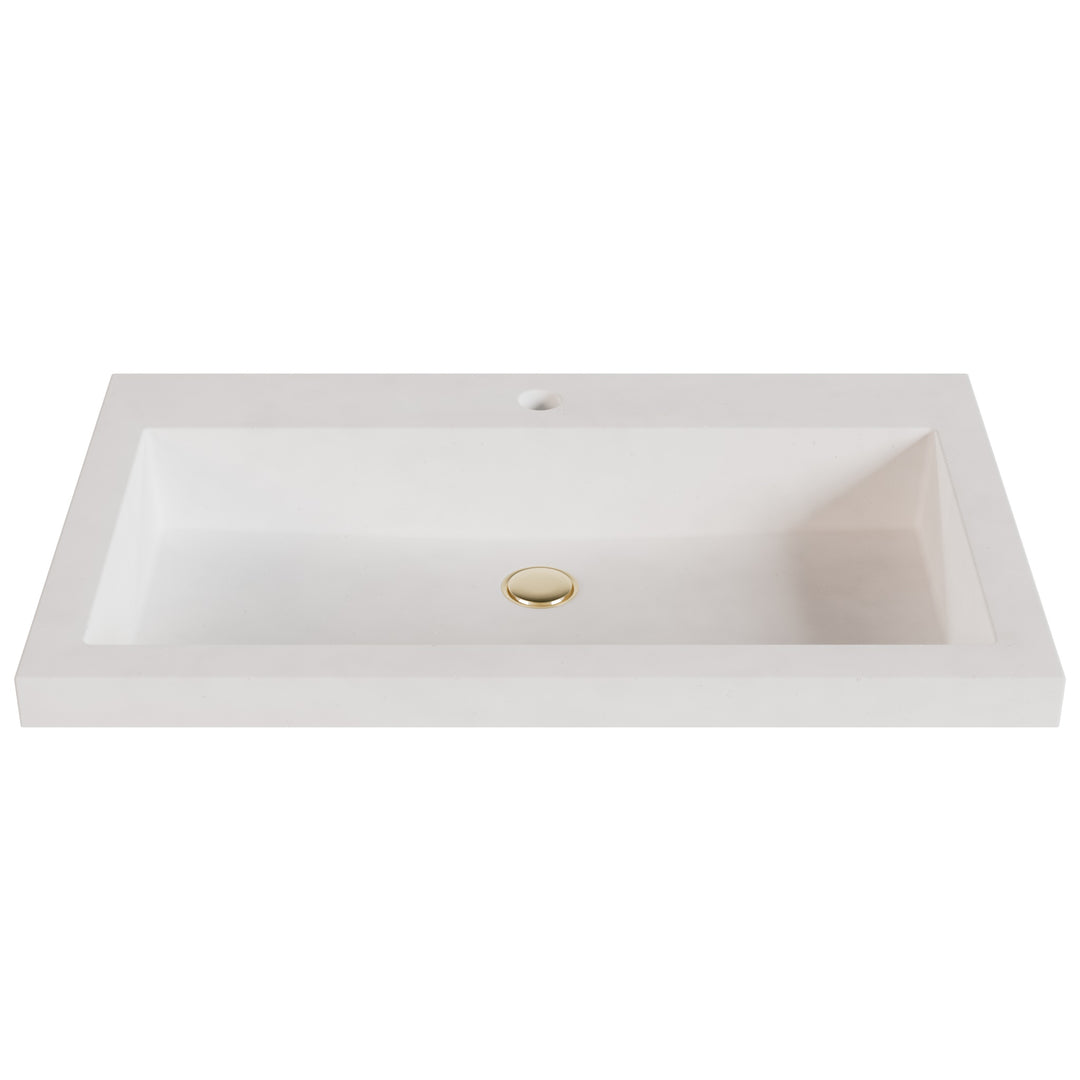 Kebi Trough Drop-In Faucet Ledge Sink - 30"