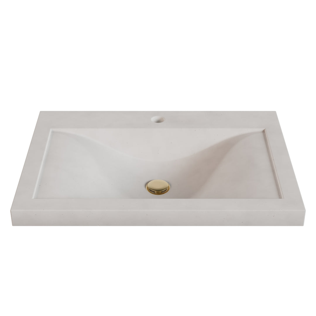 Nojiko Wave Drop-In Faucet Ledge Sink - 26"