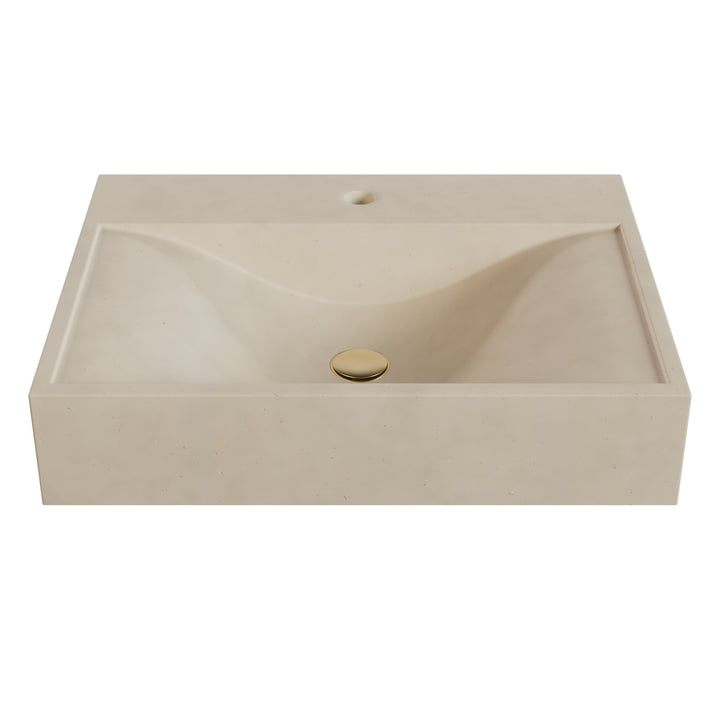 Sosuke Wave Vessel Faucet Ledge Sink - 24"