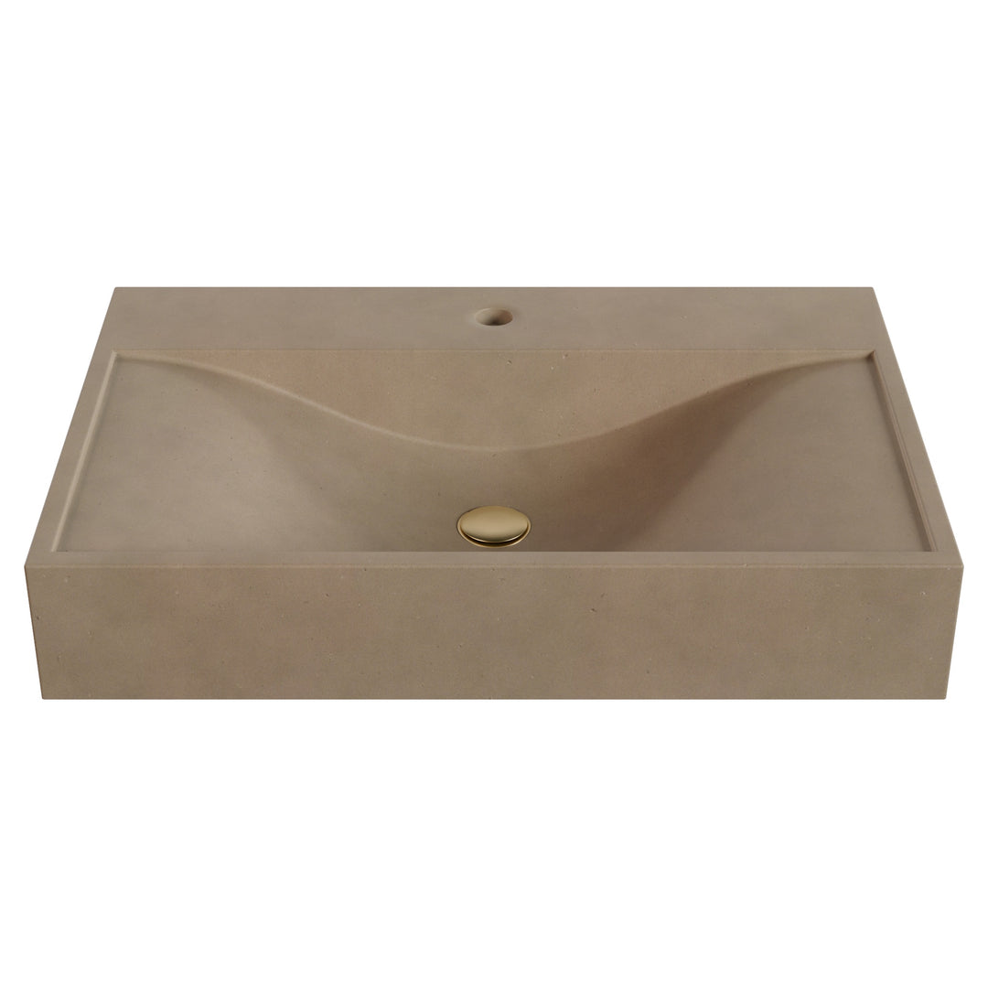 Sosuke Wave Vessel Faucet Ledge Sink - 28"