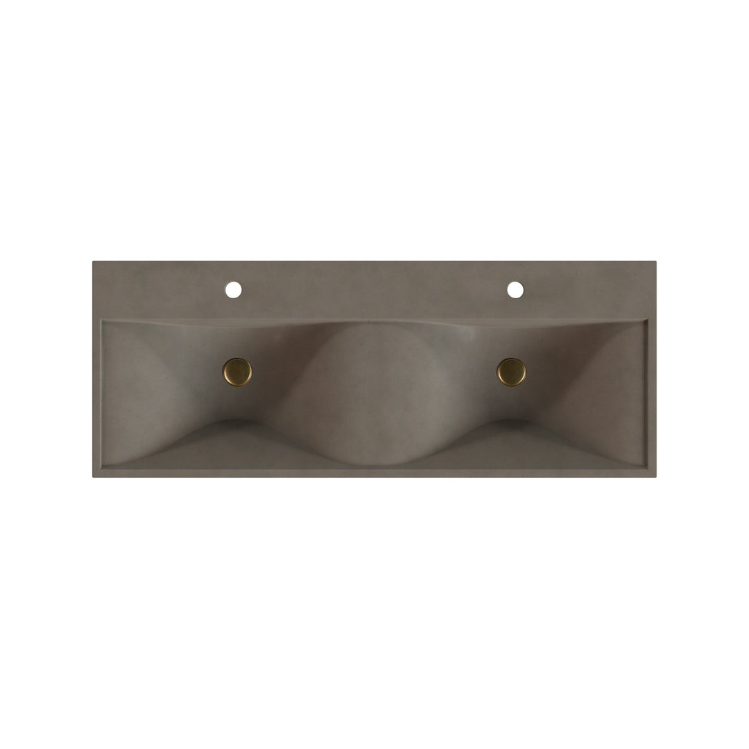 Sosuke Wave Vessel Faucet Ledge Sink - 48"