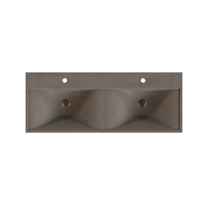 Sosuke Wave Vessel Faucet Ledge Sink - 48"