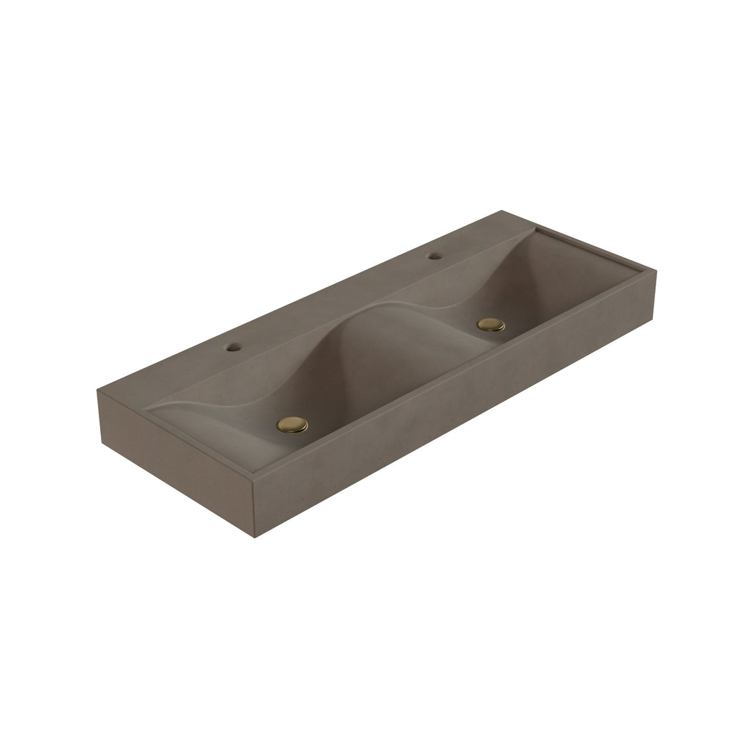 Sosuke Wave Vessel Faucet Ledge Sink - 48"