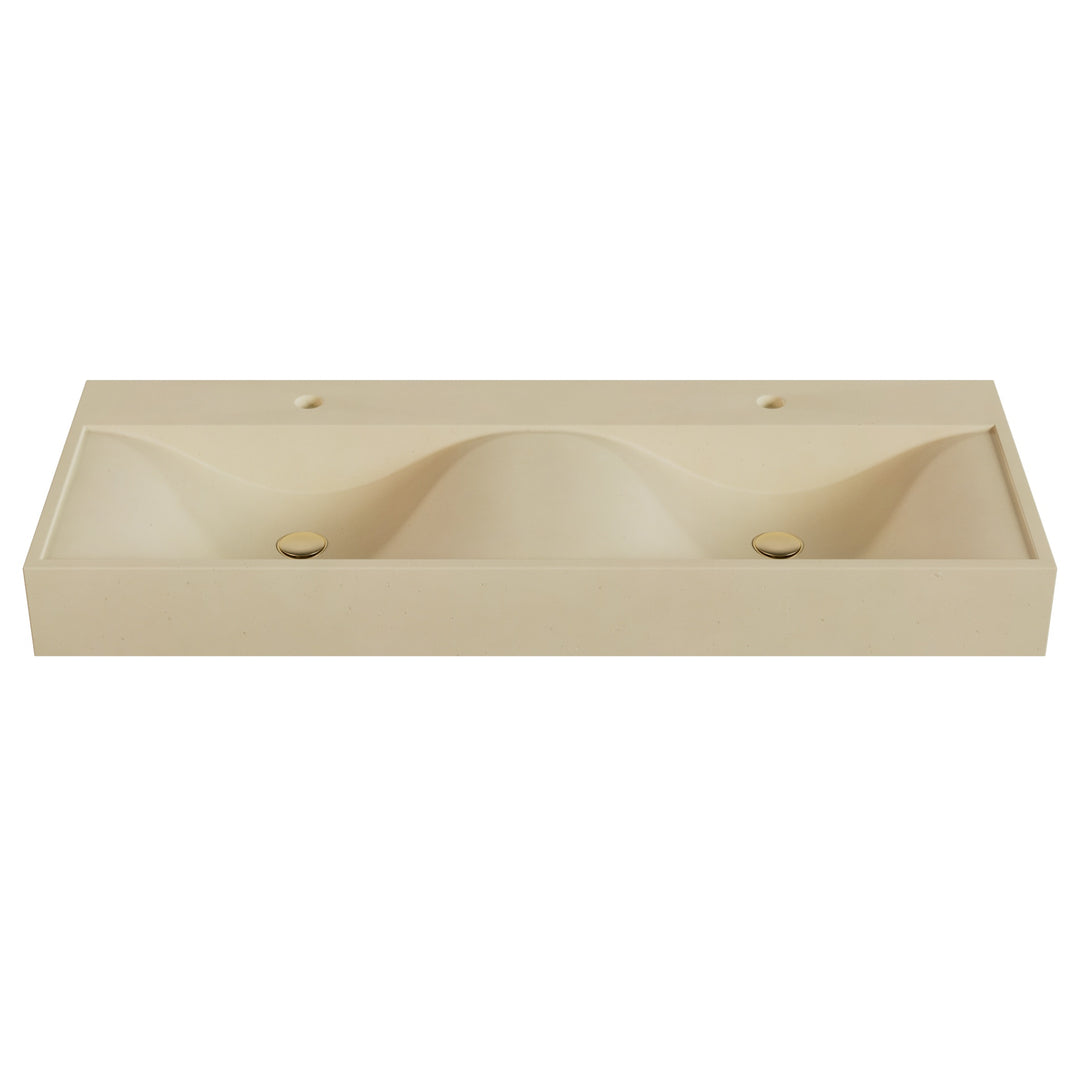 Sosuke Wave Vessel Faucet Ledge Sink - 48"