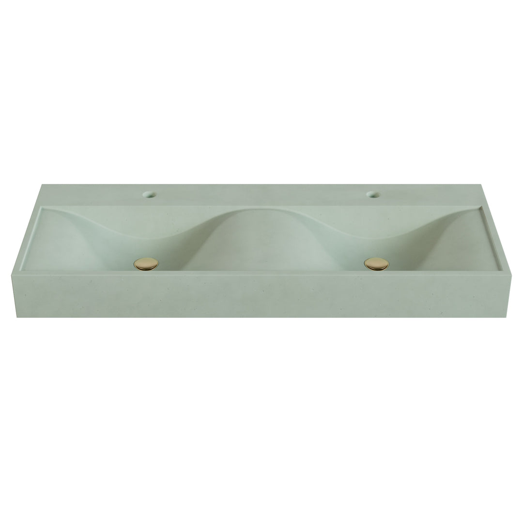 Sosuke Wave Vessel Faucet Ledge Sink - 48"