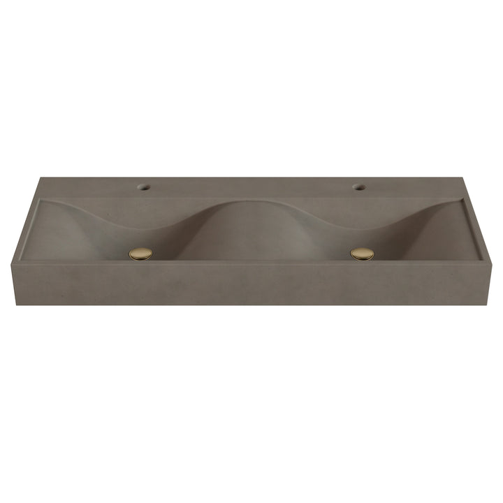 Sosuke Wave Vessel Faucet Ledge Sink - 48"