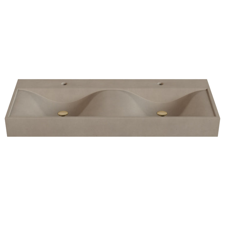 Sosuke Wave Vessel Faucet Ledge Sink - 48"