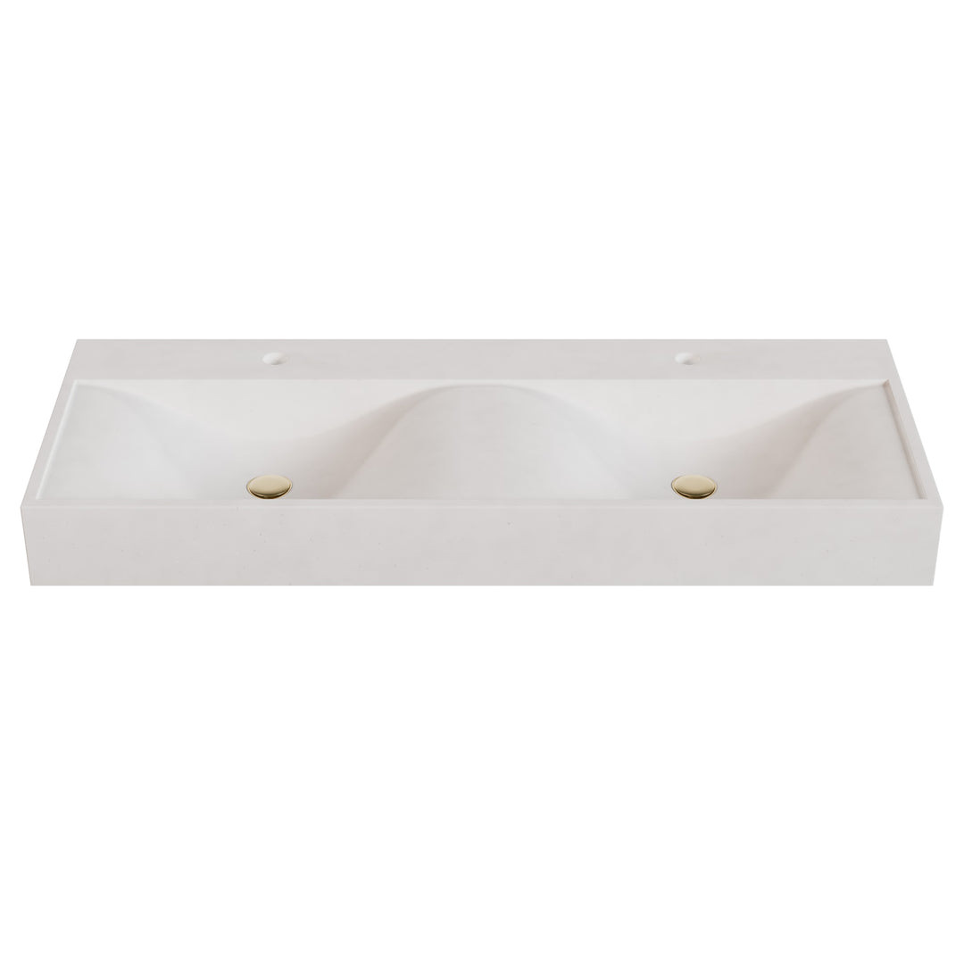 Sosuke Wave Vessel Faucet Ledge Sink - 48"