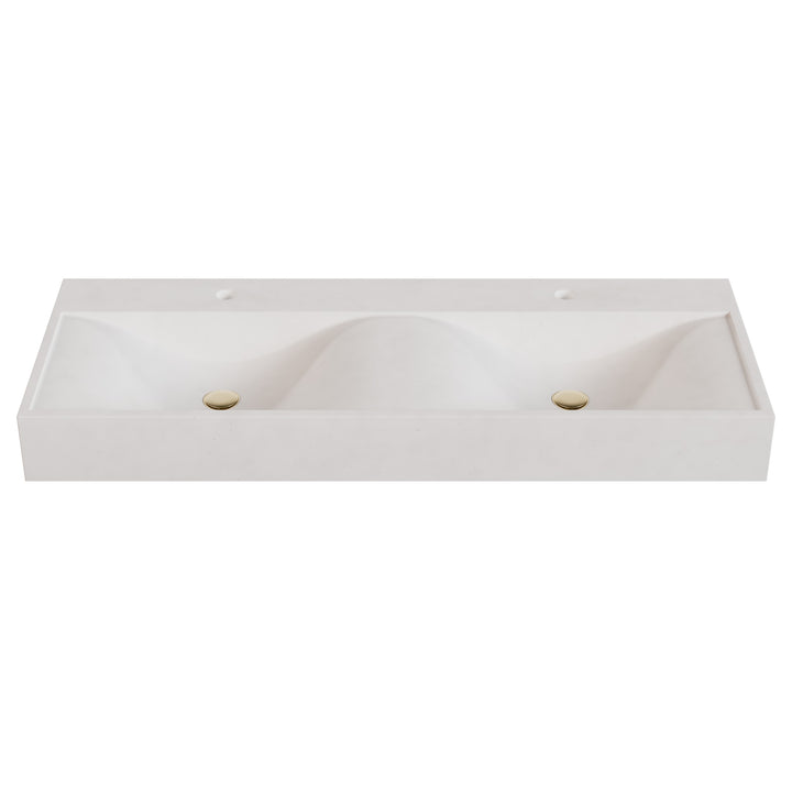 Sosuke Wave Vessel Faucet Ledge Sink - 48"