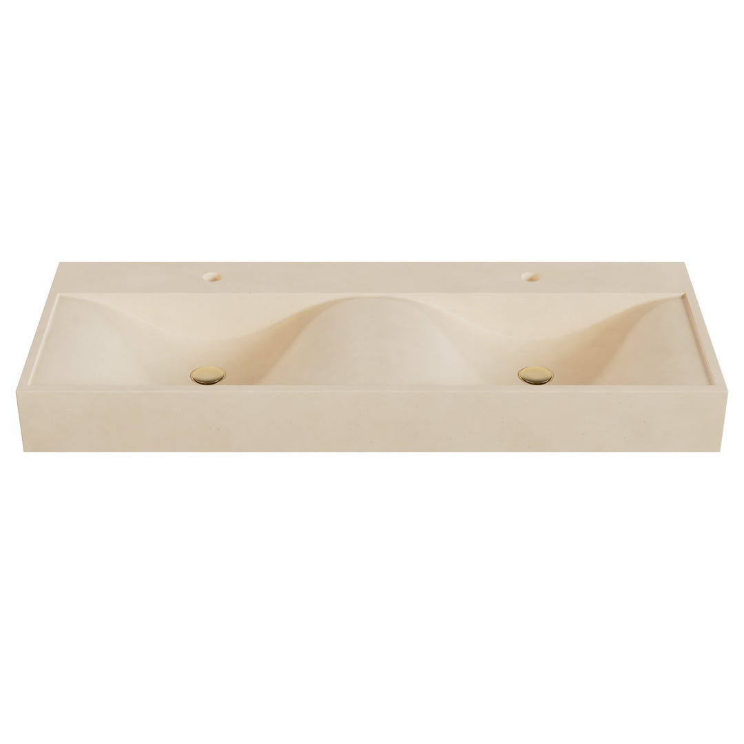 Sosuke Wave Vessel Faucet Ledge Sink - 48"