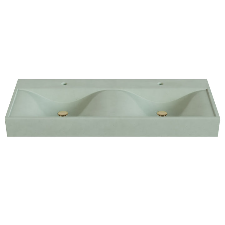 Sosuke Wave Vessel Faucet Ledge Sink - 48"