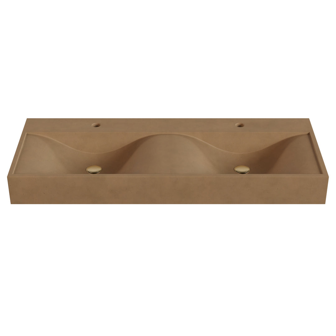 Sosuke Wave Vessel Faucet Ledge Sink - 48"