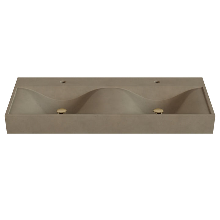Sosuke Wave Vessel Faucet Ledge Sink - 48"