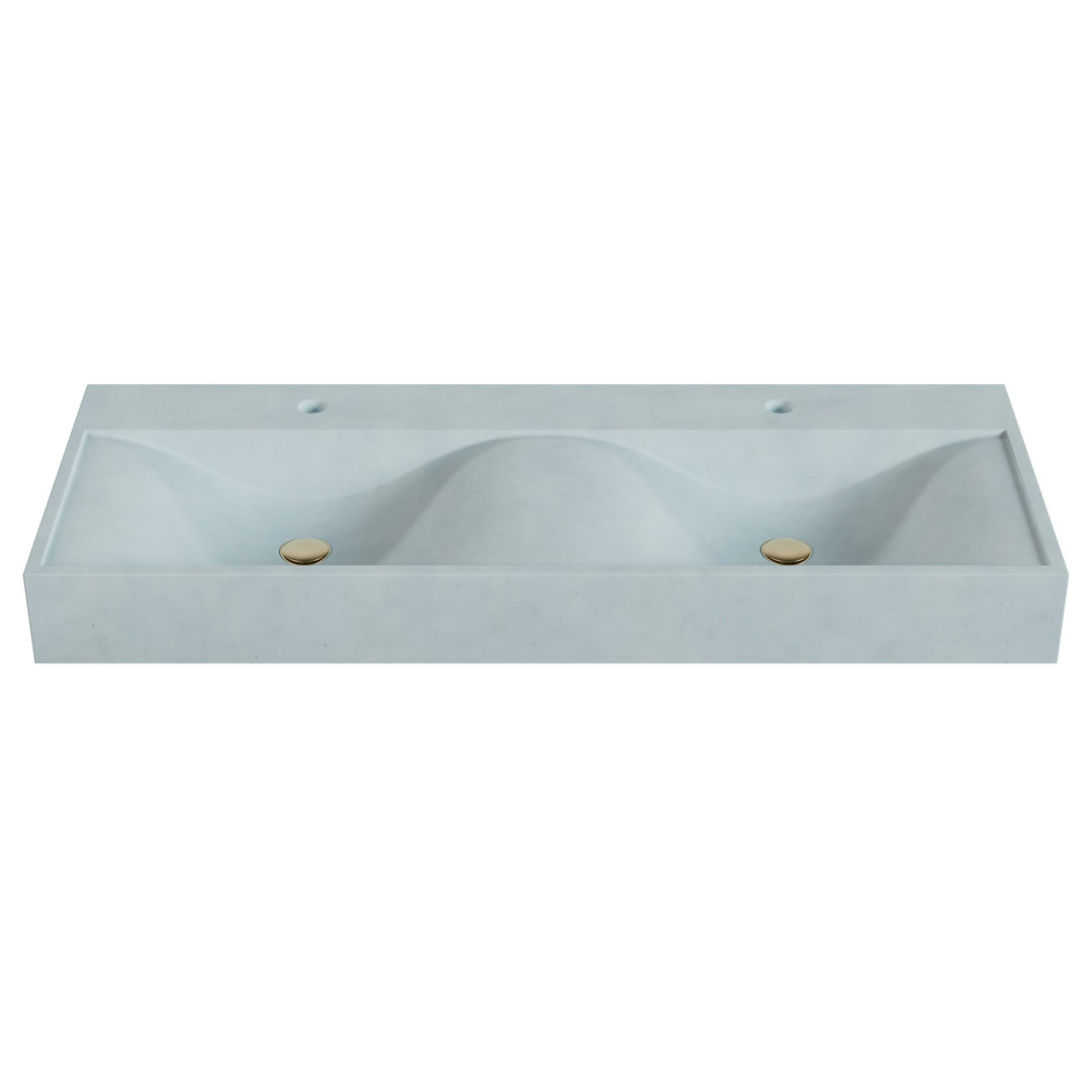 Sosuke Wave Vessel Faucet Ledge Sink - 48"