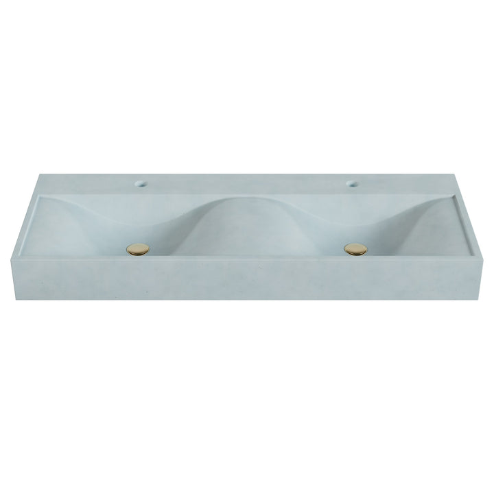 Sosuke Wave Vessel Faucet Ledge Sink - 48"