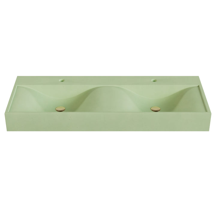 Sosuke Wave Vessel Faucet Ledge Sink - 48"